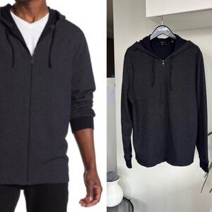 Vince Men's Charcoal Zip-Up Knit Casual Office Work Sweater Sz M